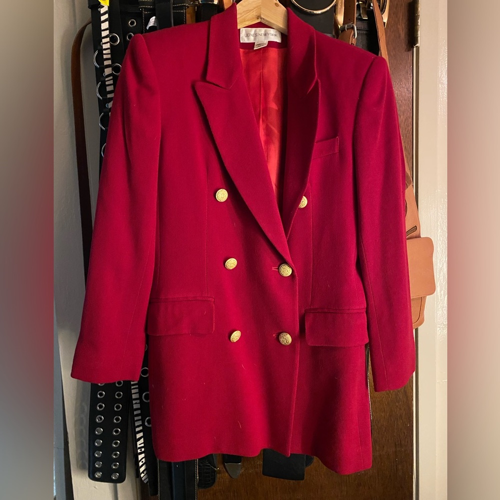Vintage double breasted red blazer
